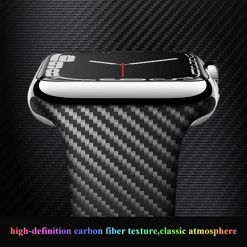 For Apple Watch Band 44mm 40mm 38/42mm Carbon Fiber Pattern Strap for iWatch series 7 6 5 4 3SE Generation Replacement Band 45mm