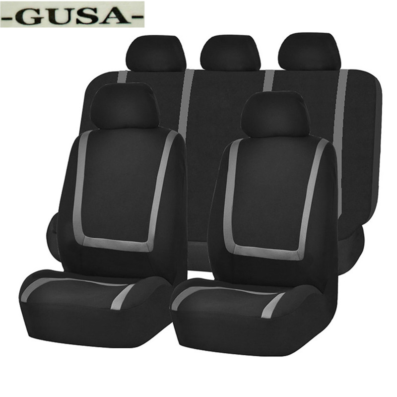 Fundas de asiento de automóvil de tela de lujo Universal 9 Uds. Accesorios de asiento de coche de seda de hielo súper transpirable