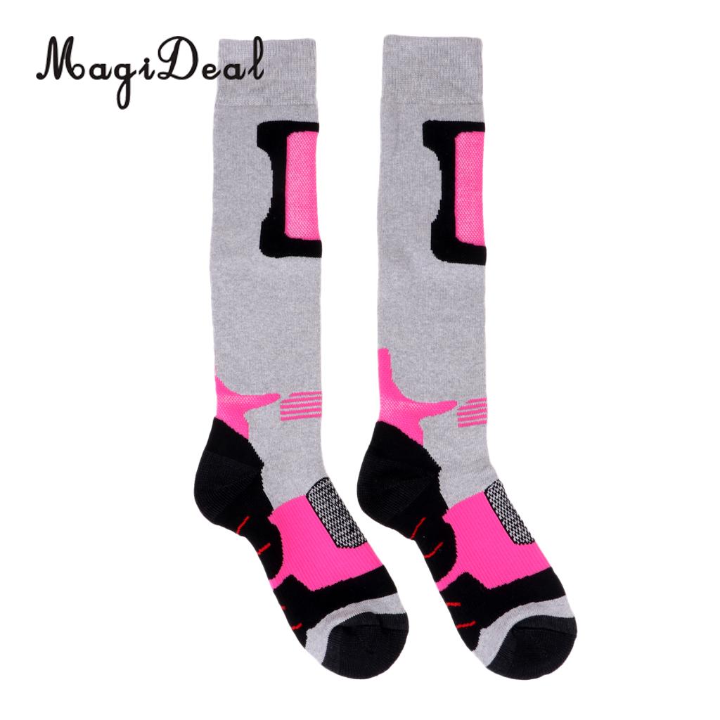 Compressie Ski Sokken Warme Thermische Lange Sok Voor Wandelen Snowboarden Vrouwen Mannen Winter Fall Kous: Fushia  M 