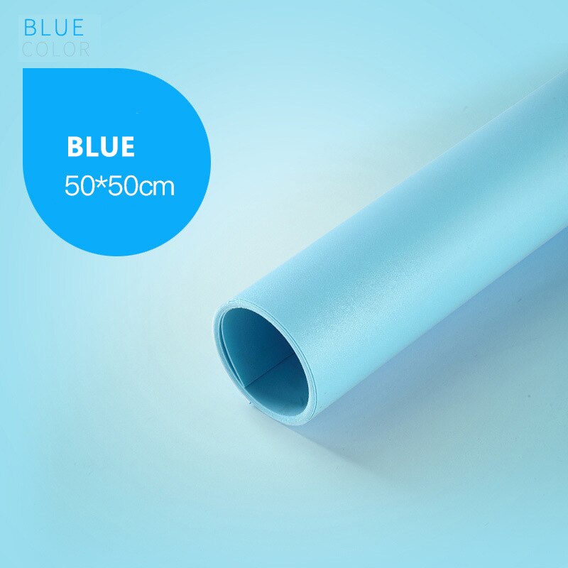 50*50cm Solid Color Photography Backdrop PVC Background Photo Backdrops Paper Waterproof Anti-wrinkle For Studio Photo Shooting: Blue