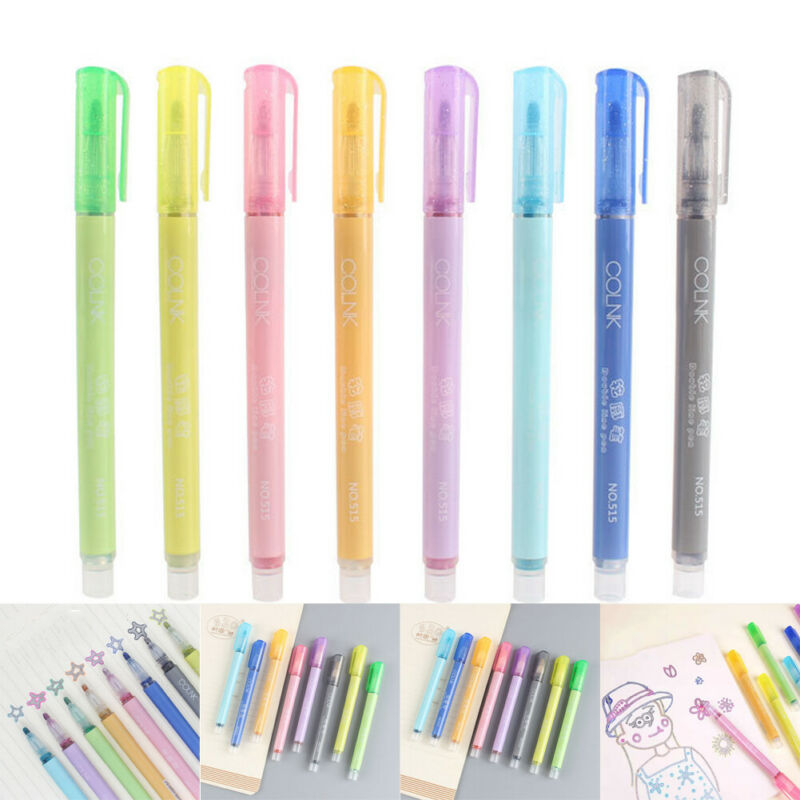 Dubbel linje penna metallic färg magisk konturpenna diy album highlighter märkpennor för att måla kontor skolmaterial