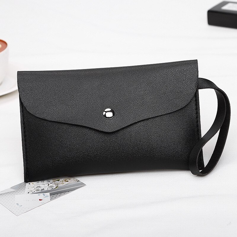 Mode Clutch, Ultra-Dunne Portemonnee, Vrouwen Lange Portemonnee, mobiele Telefoon Bag, Pocket Portemonnee: Black