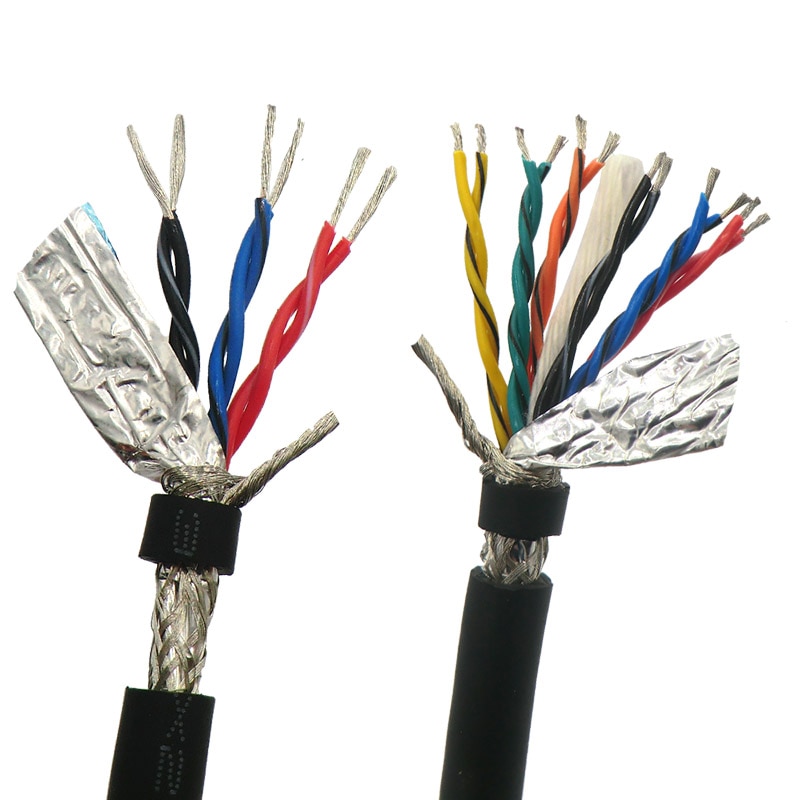 Flexibel partvinnad kabel skärmad tråd 4,6,8,10,12,14,16,20,26 kärna kodarkabel 485 signaldatastyrtråd förtennad koppar