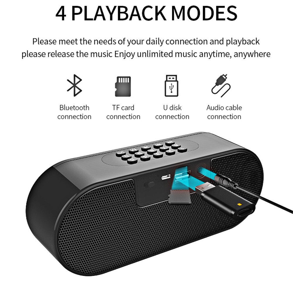 M6 auto bluetooth speakers led flash draadloze luidspreker fm radio wekker tf kaart u disk handsfree bellen bas luidspreker