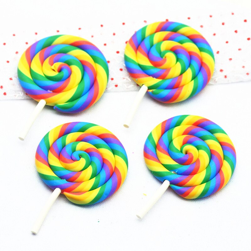 48mmX73mm Baked Polymer Clay Lollipop Miniatures|DIY Crafts embellishment materials|Clay Lollipop