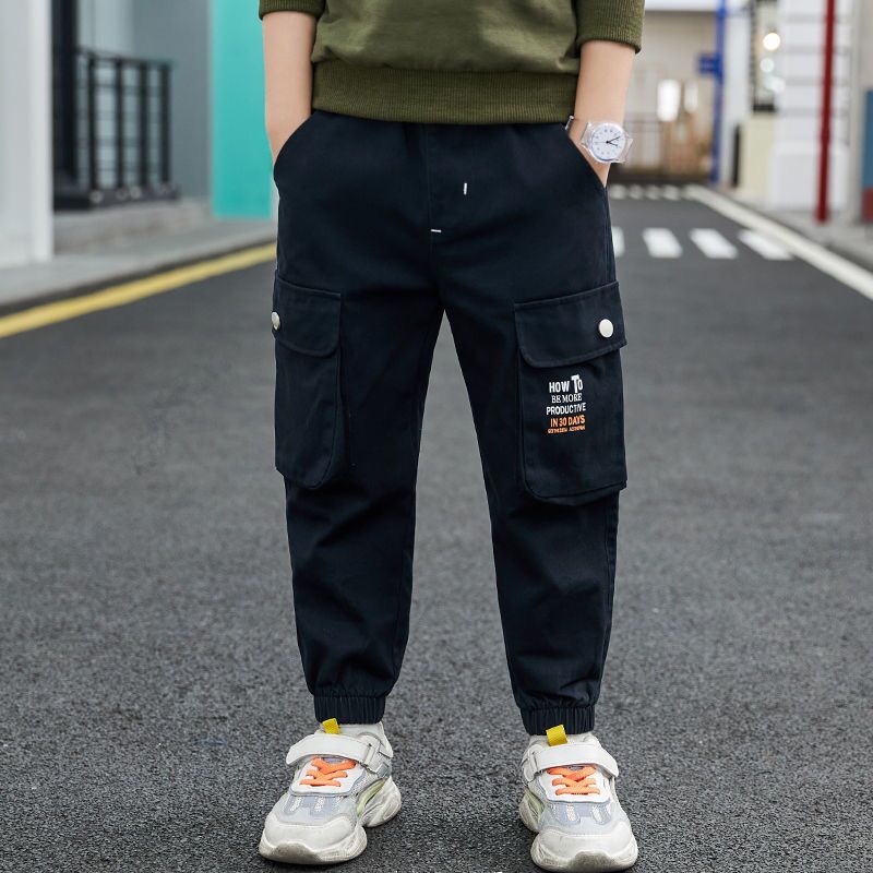 Jongens Broek Kinderen Broeken Jongens Casual Losse Stijl Lange Broek Tiener Jongens Harembroek Mode Multi-Pocket Cargo Broek