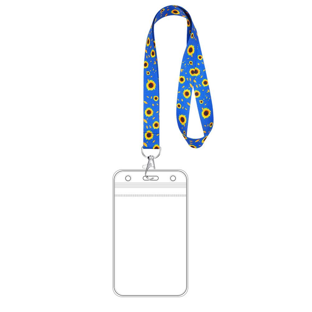Universal Card Holder Includes Sunflower Neck Lanyard Straps And Transparent Badge Waterproof For Keys ID Card Plane Ticket
