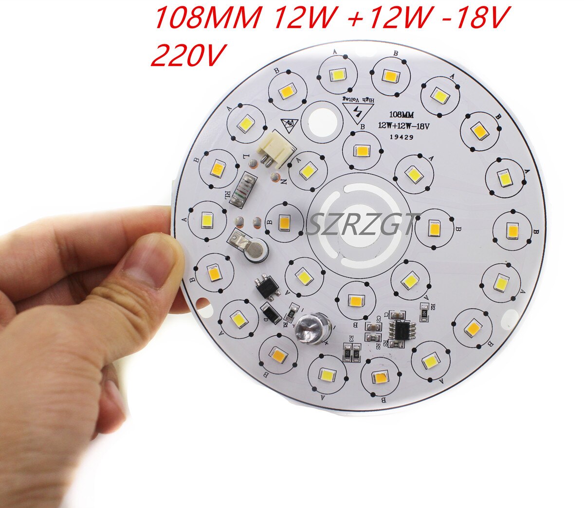 24W 108mm AC 220v led pcb 3528 SMD 12X12W integrated ic driver, Led smart IC SMD