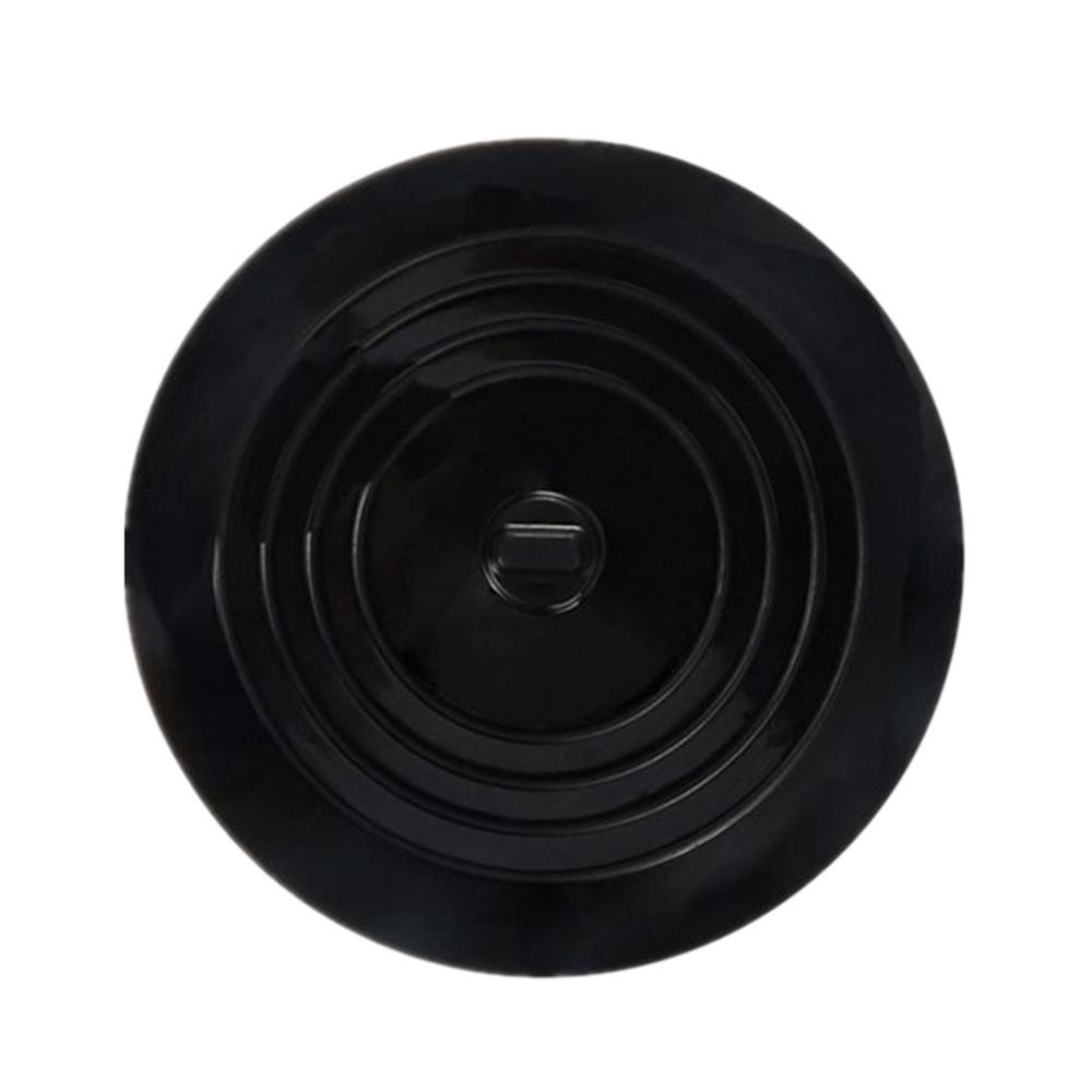 1 Uds. Tapón moderno de silicona para bañera tapón de desagüe tapón para el pelo cubierta plana accesorios de baño y xs: Black