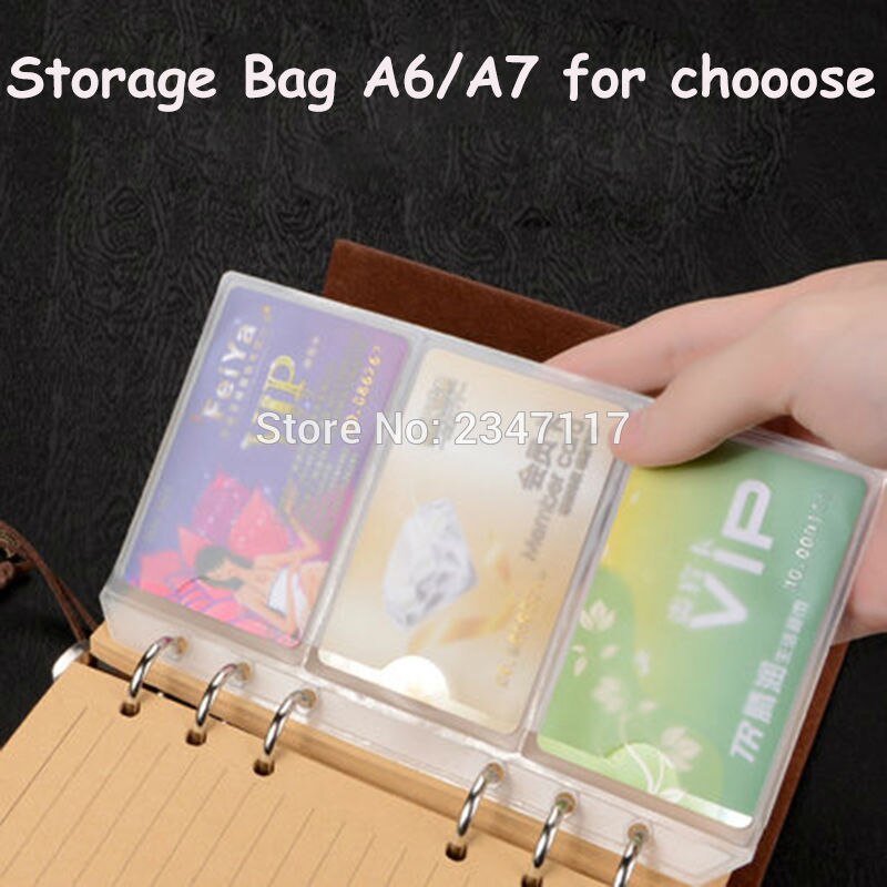 Kantoor SupplyA6/A7 Transparante Losbladige Visitekaartje Tas met Rits 10 Stks Rits Tas + 10 Stks Card Bag/Lot met Verzendkosten