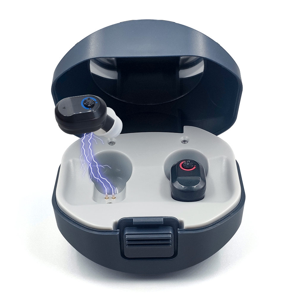1 paar Hörgeräte USB Aufladbare ITE Klang Verstärker Unsichtbare hörverlust Für Ältere taub Einfache Besser Hören: Schwarz Farbe