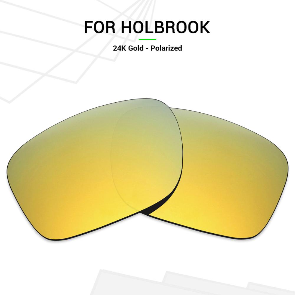 Mryok anti-ripe polariserte erstatningslinser for-oakley holbrook solbriller 24k gull