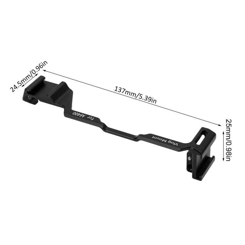 Cold Shoe Mount Bracket Dual Cold Shoe Bracket Aluminum Alloy with Wrench for Video Shooting