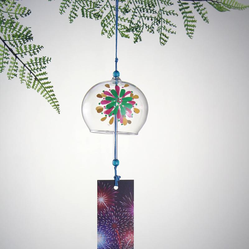 Japanese Cherry Blossom Glass Wind Chimes Bells Home Garden Office Ornament Indoor Window Hanging Decor 1PC Wind Bell
