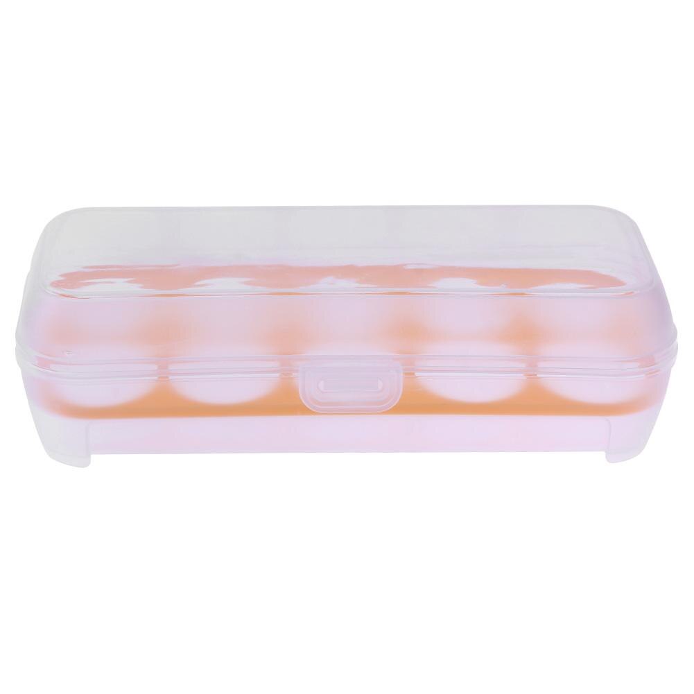 Caja de plástico con 10 rejillas de huevo para guardar el frigorífico, cajas de almacenamiento prácticas, Bandeja para Huevos, recipiente para alimentos de cocina: Naranja