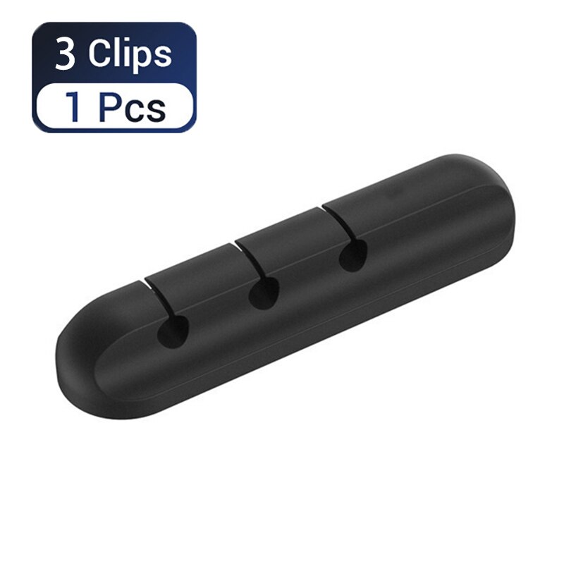Kabel silikonowy Organizer do słuchawek słuchawka mysz ładowarka kabel USB biurko Winder elastyczny kabel do zarządzania kabel z zaciskami uchwyt: 3 clips