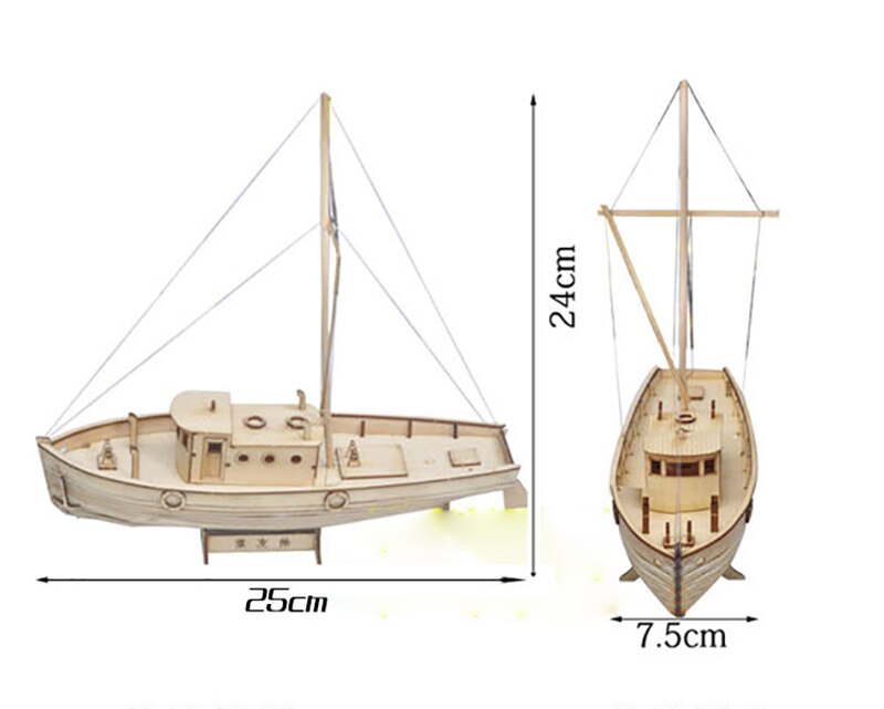 1/30 Nurkse Assembly Wooden Sailboat DIY Wooden Kit Puzzle Toy Sailing Model Ship for Children and Adult: Default Title