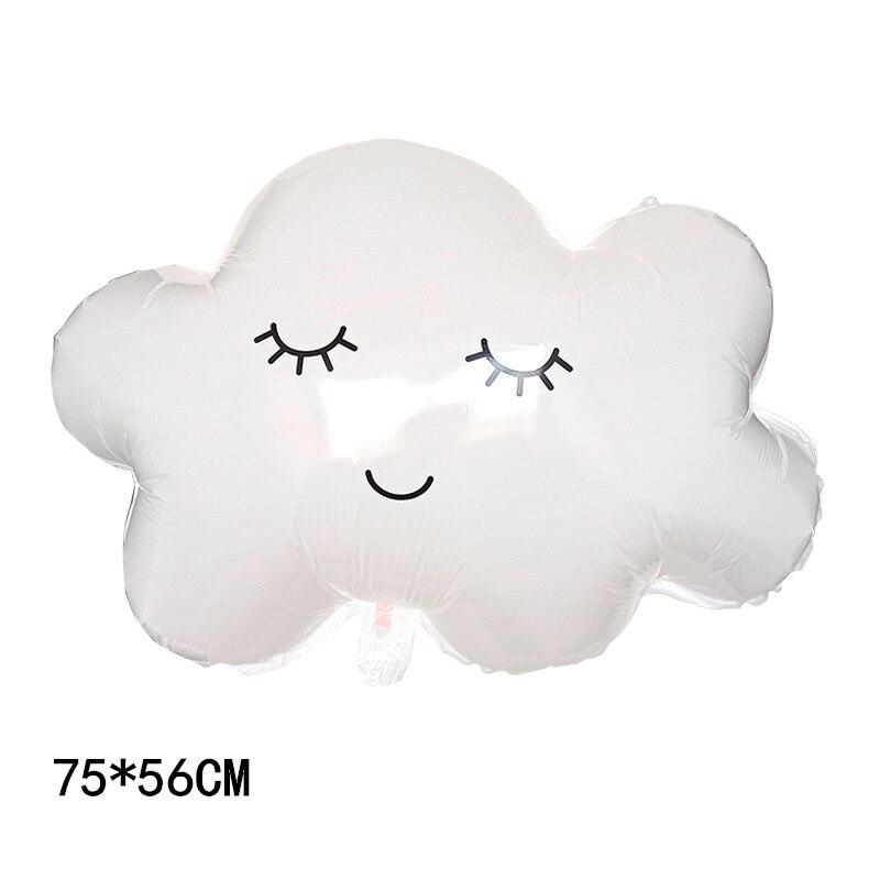 1Pcs Cartoon Smiling Cloud Foil Balloon Lovely Helium Rainbow Flower Fairy Unicorn Balloon Baby Shower Kids Birthday Party Decor: Ruby