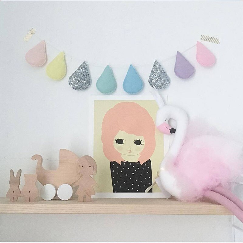 Baby Bumper Voor Pasgeborenen Baby Room Decor Rainbow Regendruppels Opknoping Muur Kinderen Tent Kamer Decoratie Bumper Fotografie Props
