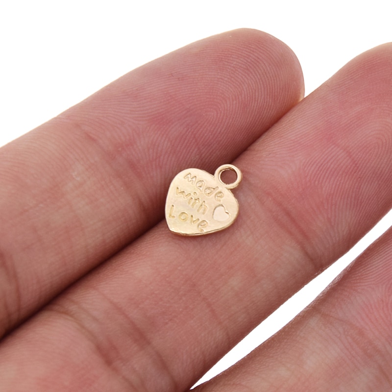 50 stk. / hjerte hjerteformede mini metalmærker tags til diy håndlavede syposer tøj tilbehør leverancer