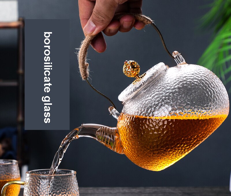 700ML, high-temperature borosilicate glass coffee kettle, rain embossed glass turkish coffee, clear kettle tea pot