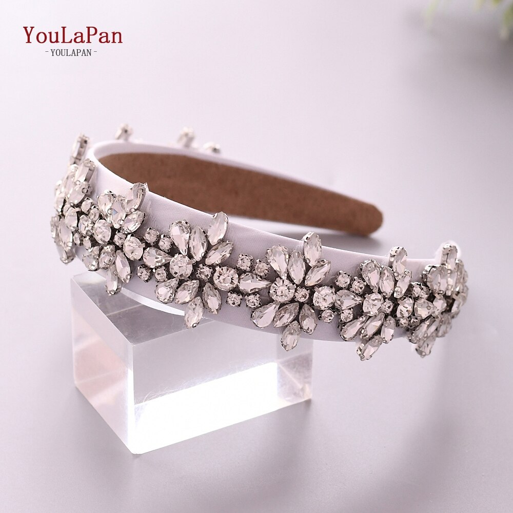 Youlapan  s269- fg luxe glinsterende strass hoofdband bruids haarband dames haaraccessoires barokke haarband: Wit