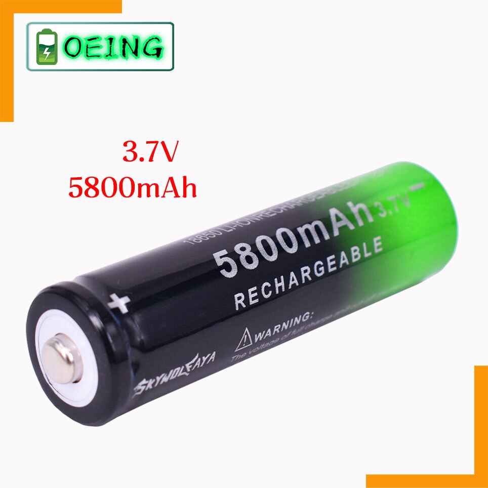 Batterie Lithium-Ion Rechargeable, 18650 mAh, 5800, 3.7V, 5800 mAh, pour appareil photo portable, éclairage d&#39;urgence, nouveauté