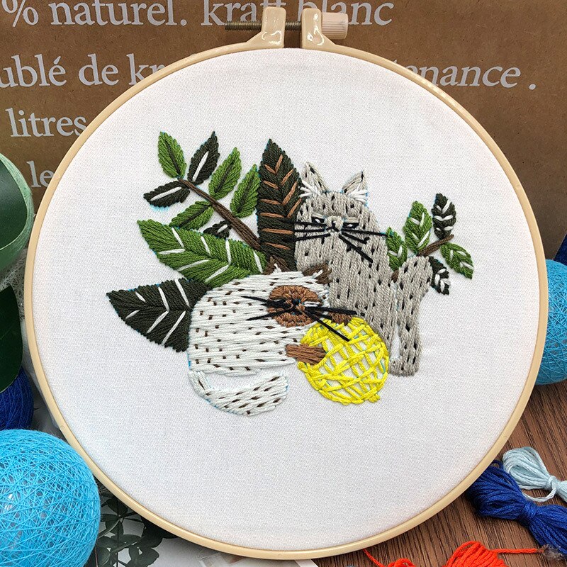 Diy broderi med hoop dyr håndarbejde håndarbejde til begyndere korssting kits maleri sybånd kunst hjem indretning: B