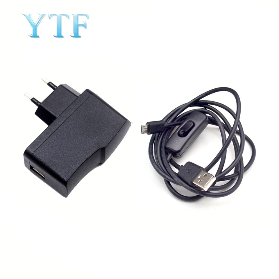 Adaptateur de chargeur Micro USB 5V, 2,5 a et 5V, 2,5 a, câble d'alimentation à découpage pour Raspberry Pi 2 3 B + B, dernière version EU et USA: EU