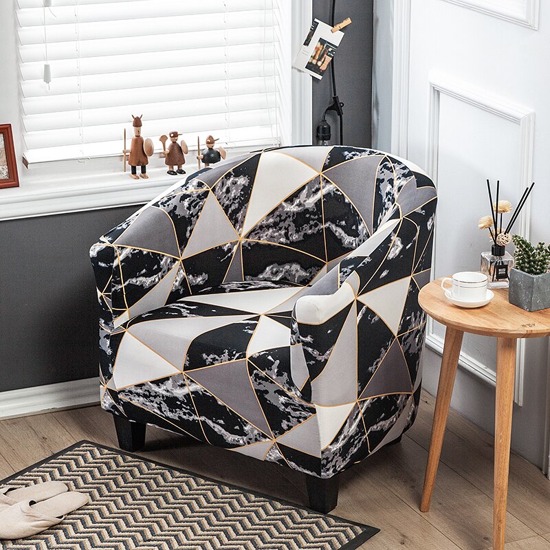 Kleine bankhoezen eenpersoonsstoel 1-- zits stoelhoezen fauteuilhoezen voor eetkamer bloemenprint: Kleur 7