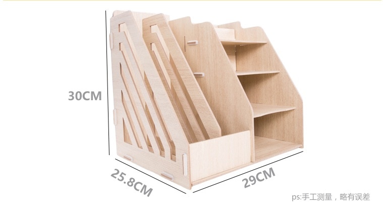 DIY desk accessories solid organizer multi-function magazine organizer file tray bookends holder document office organizer