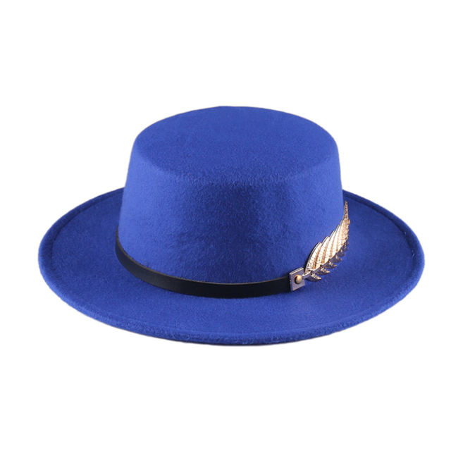 Retro Vilten Hoeden Zwart Voor Vrouwen Met Brede Rand Riem Kerk Mannen Jazz Godfather Fedora Hoed Versierd Dames Schipper hoed Platte: 3