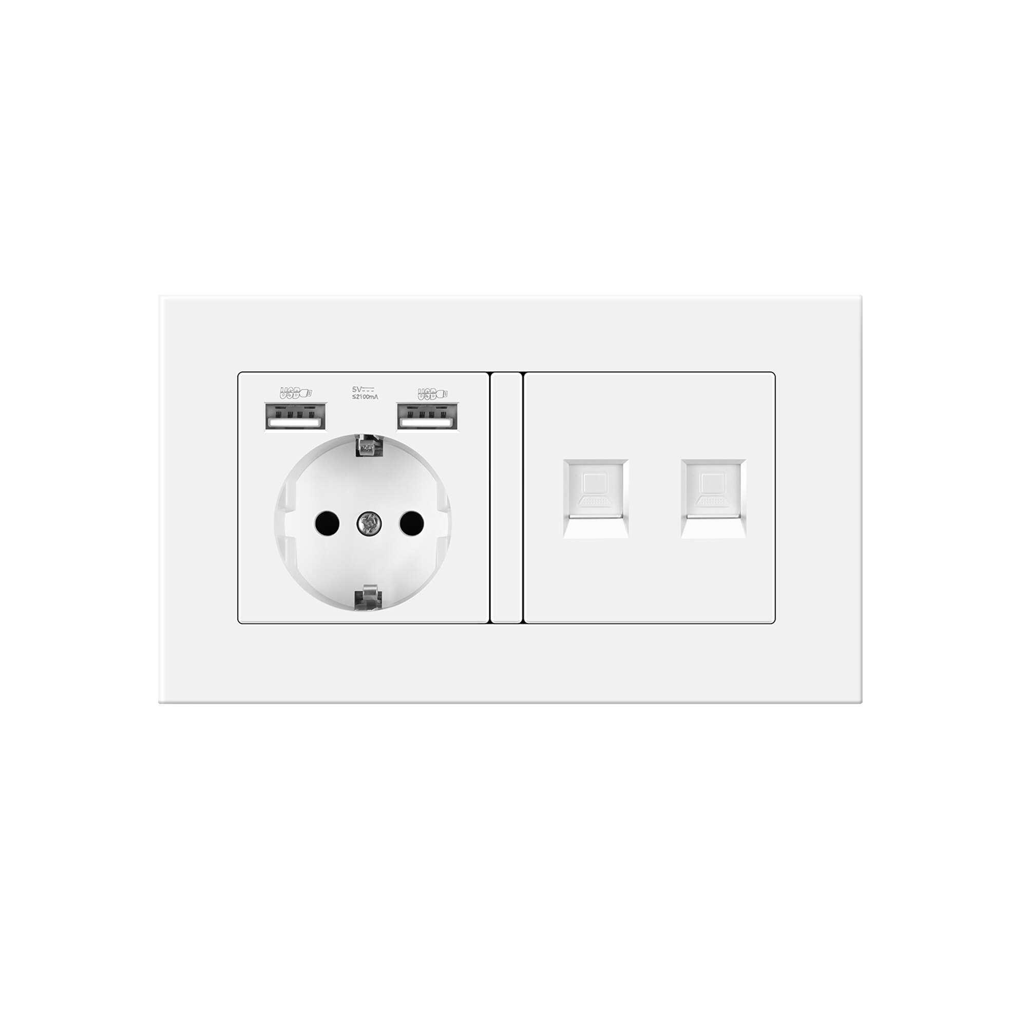 Germany Standard home Wall Power Socket With DIY socket RJ45 switch TV computer Retardant PC panel 146*86mm Electricity outlet: Socket2computer