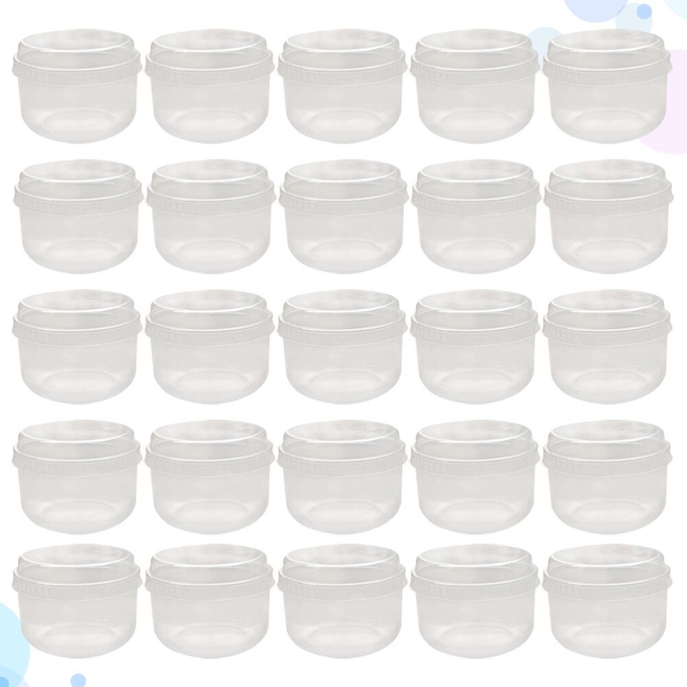 50 Sets Bakken Pudding Cup Hittebestendig Japenese Pudding Beker Met Deksel (Transparant)