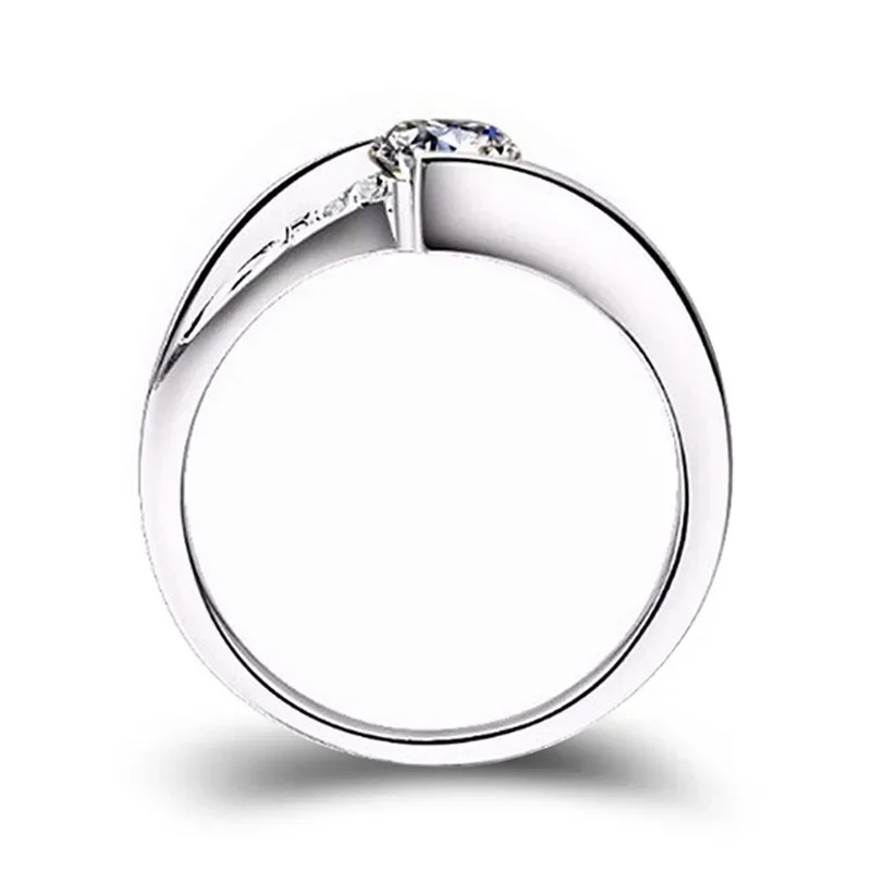 Cute Female Small Round Zircon Stone Ring Vintage Silver Color Wedding Jewelry Promise Crystal Engagement Rings For Women