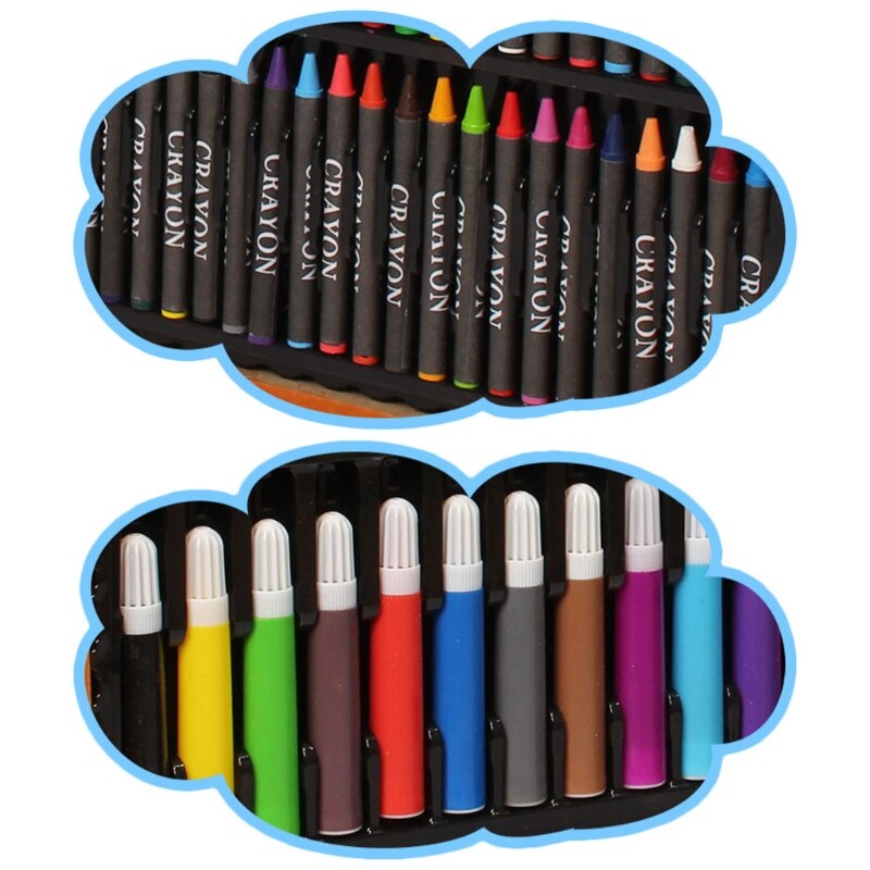 Ensemble de pinceaux pour enfants, boîte en bois, outils de peinture de la maternelle, fournitures d&#39;art, 1XCE