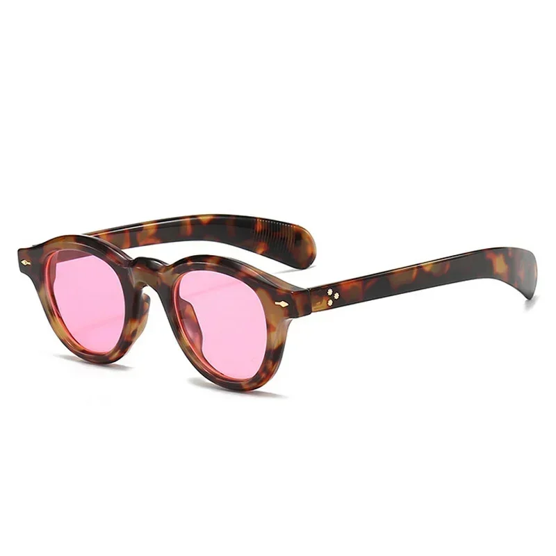 JNPCXI Anti-Blu-Ray Runde Frauen Gläser Rahmen Retro Sonnenbrille Nieten Dekoration Optische Männer Orange Brillen Rahmen: Silber