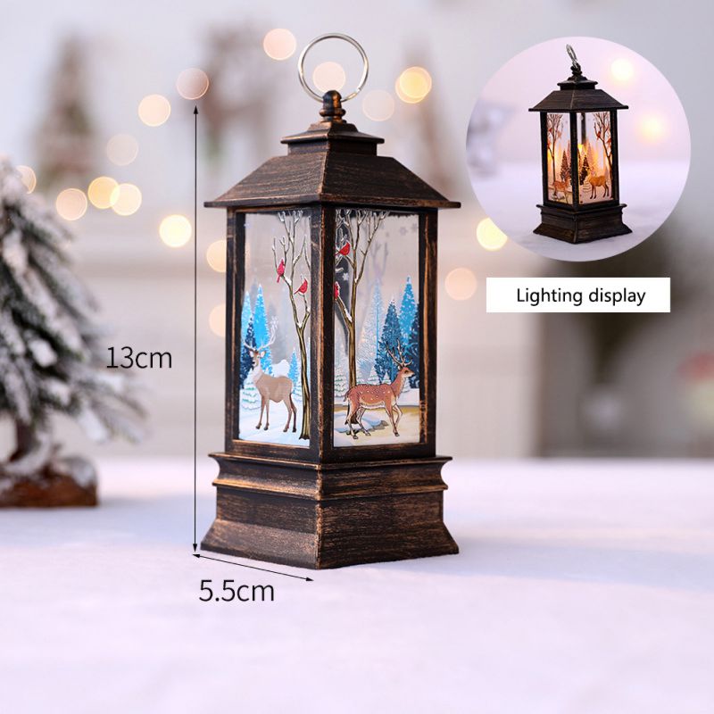 Kerst Mini Lantaarns Led Thee Kaarsen Lamp Kerst Desktop Decoraties voor Thuis Led Light Xmas Boom Kandelaar Decor: GD