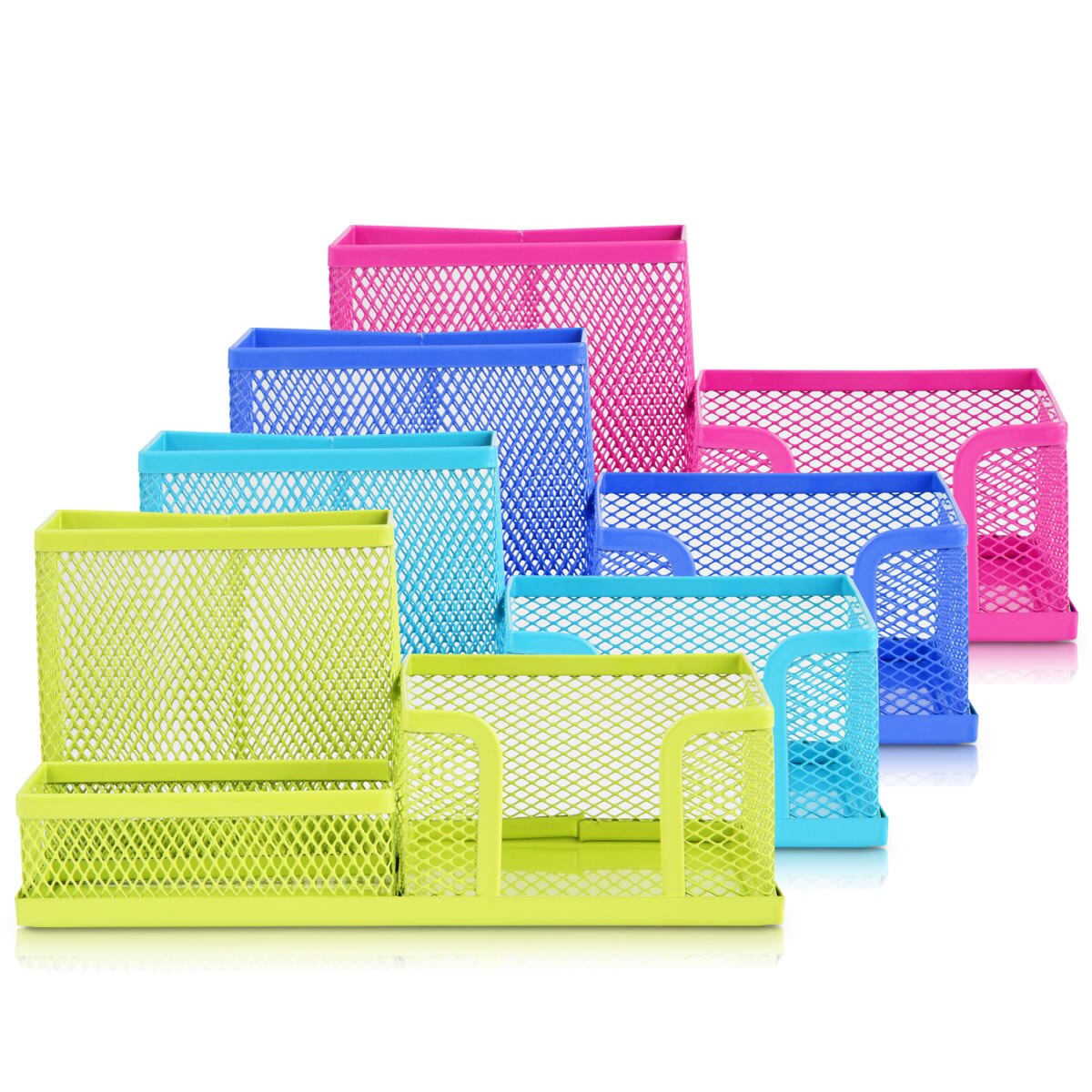 Deli Multifunction Pen Holders Pen Rest Desk Organizer Pencil Case Storage Box Metal Desktop Office Supplies