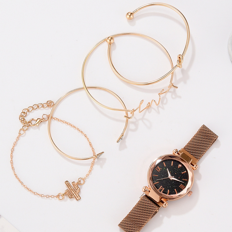 5pcs Set Luxury Women Watches Magnetic Starry Sky Female Clock Quartz Wristwatch Ladies Wrist Watch Relogio Feminino