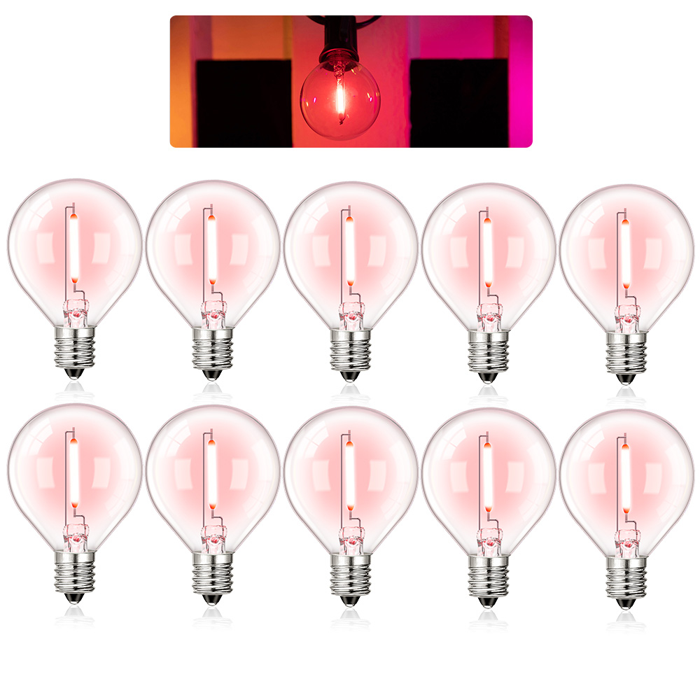 Bombilla de repuesto Led Multicolor G40 bombilla de filamento de colores 1W E12 RGB globo Mini lámparas de bola para cadena de luces decoración de de cumpleaños: Blanco / changeable