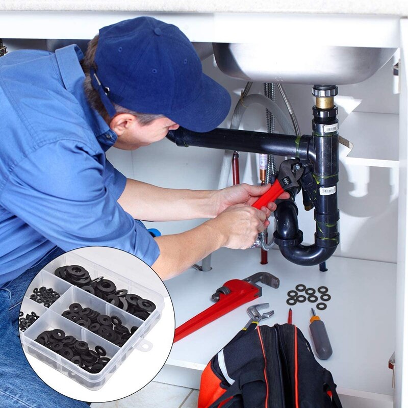 300 Pcs Muttern Schrauben Set Hex Schrauben Mutter und Scheibe Sortiment Schrauben Schrauben M3 Tool Kit mit Kunststoff Box (schwarz)