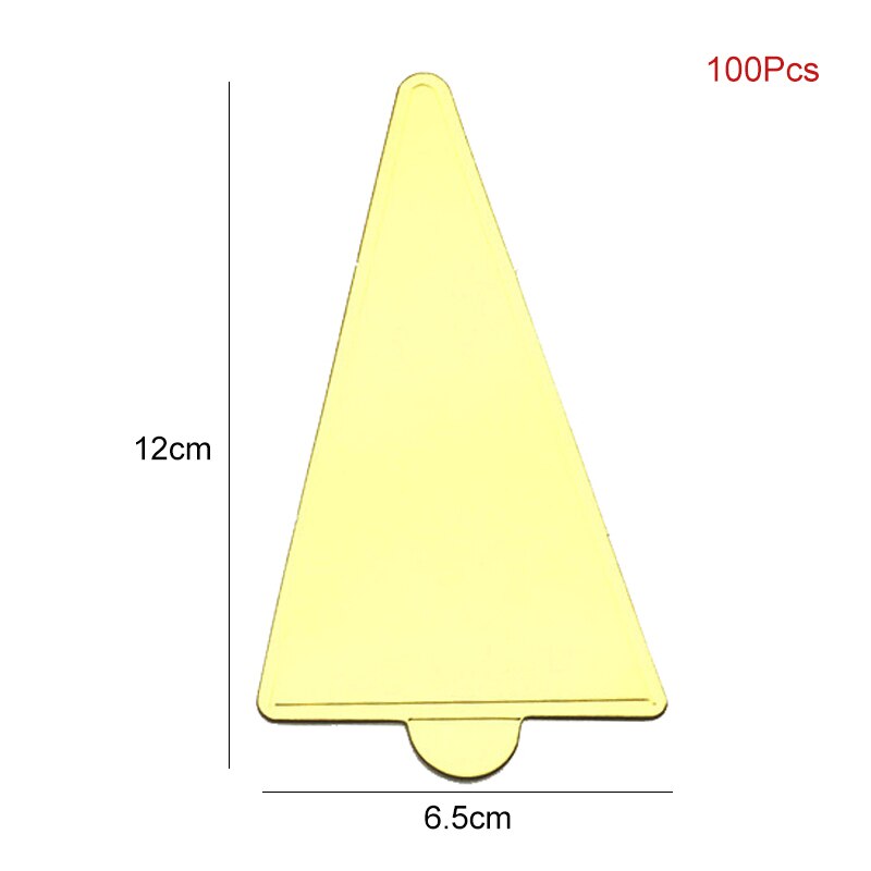 100Pcs/lot Mousse Cake Boards Tray Golden Paper Cakeboard for Cake Dessert Display Tray Wedding Birthday Cake Decorating Tools: Triangle Small
