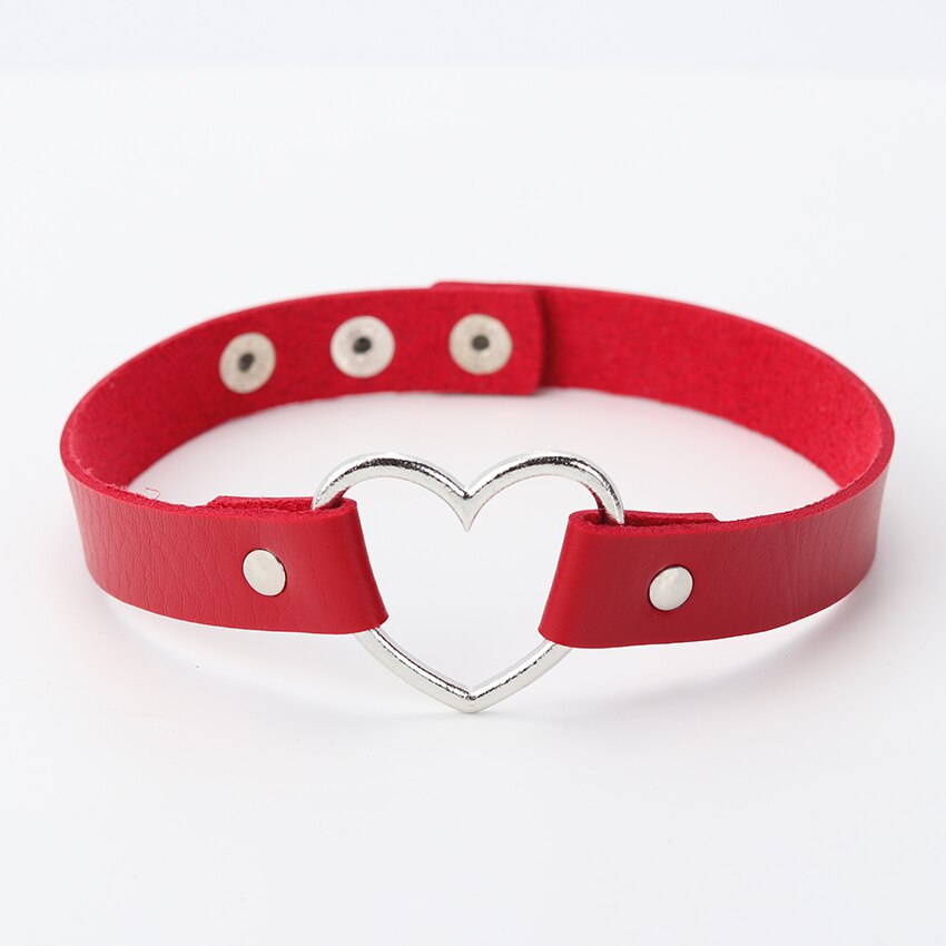 Gargantilla de piel sintética con tachuelas para mujer, Collar con remaches, hebilla, , joyería: red