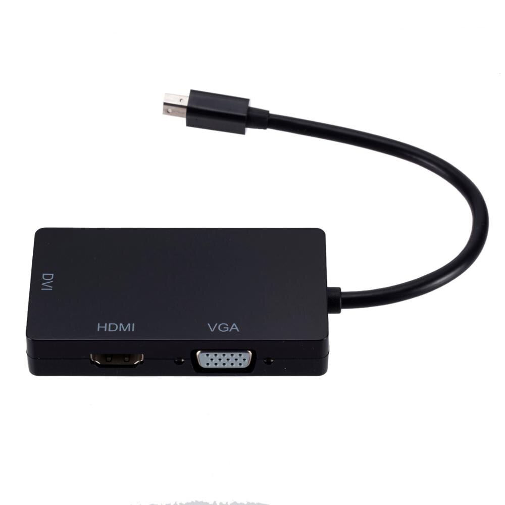 Asunflower Mini Displayport Thunderbolt DP To HDMI VGA DVI Adapter Converter Cable For IMac Mac Mini Pro Air Book TO Monitor TV: Black