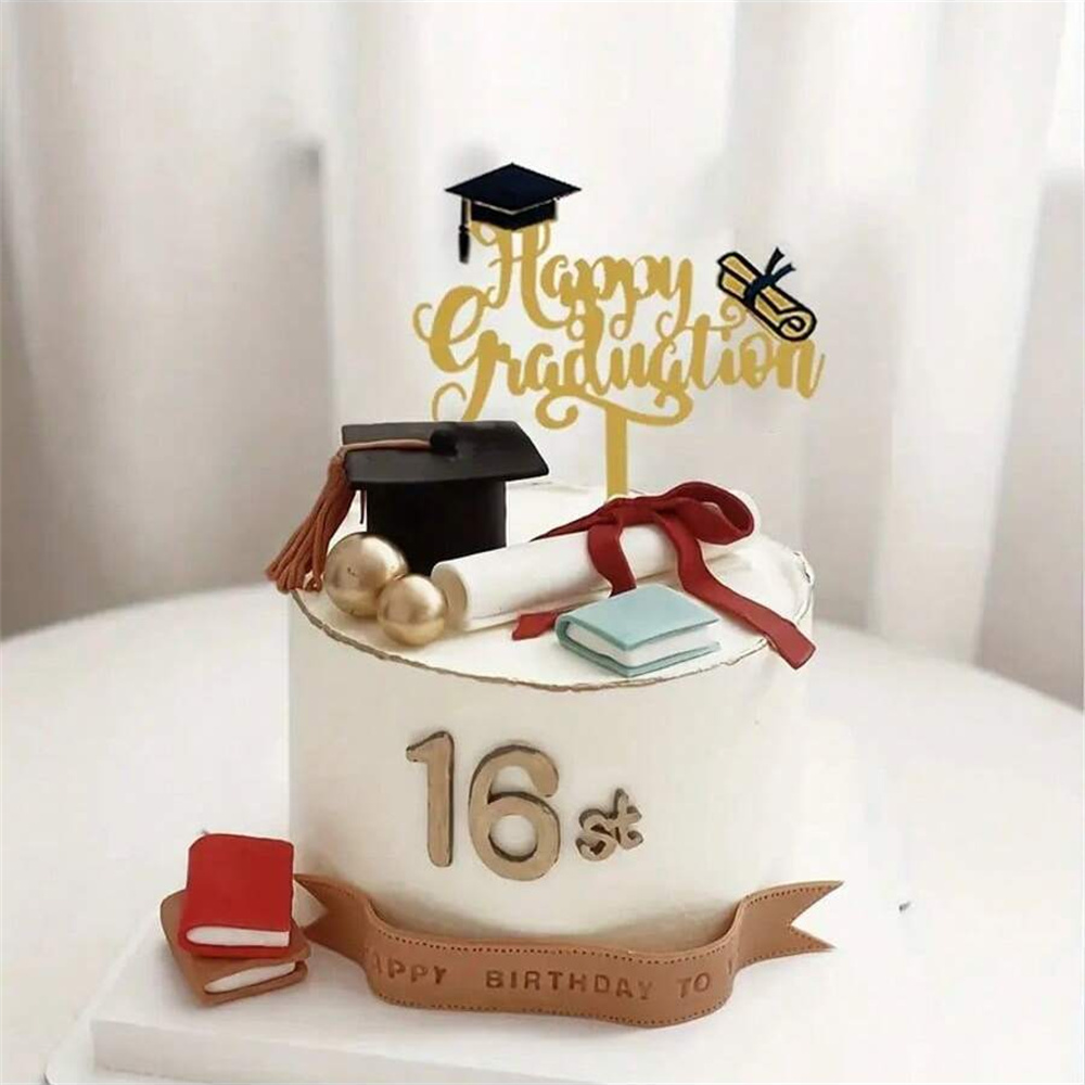 1/12 stks Gefeliciteerd op Afstuderen Taart Decoratie in 2025-Decoratie Benodigdheden voor Middelbare School/Universiteit/Senior
