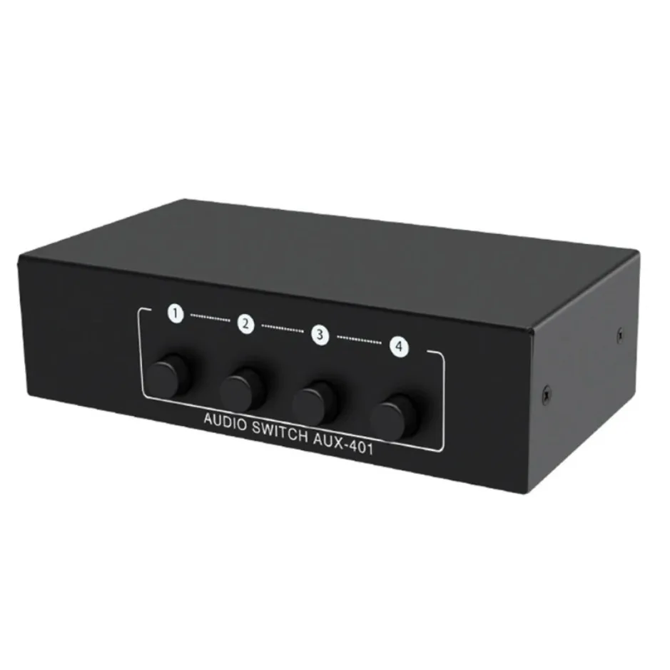 RCA AUX Äänenvaihtaja 4 in 1 - Passiivinen Stereo Äänenvaihtaja Box 3.5mm