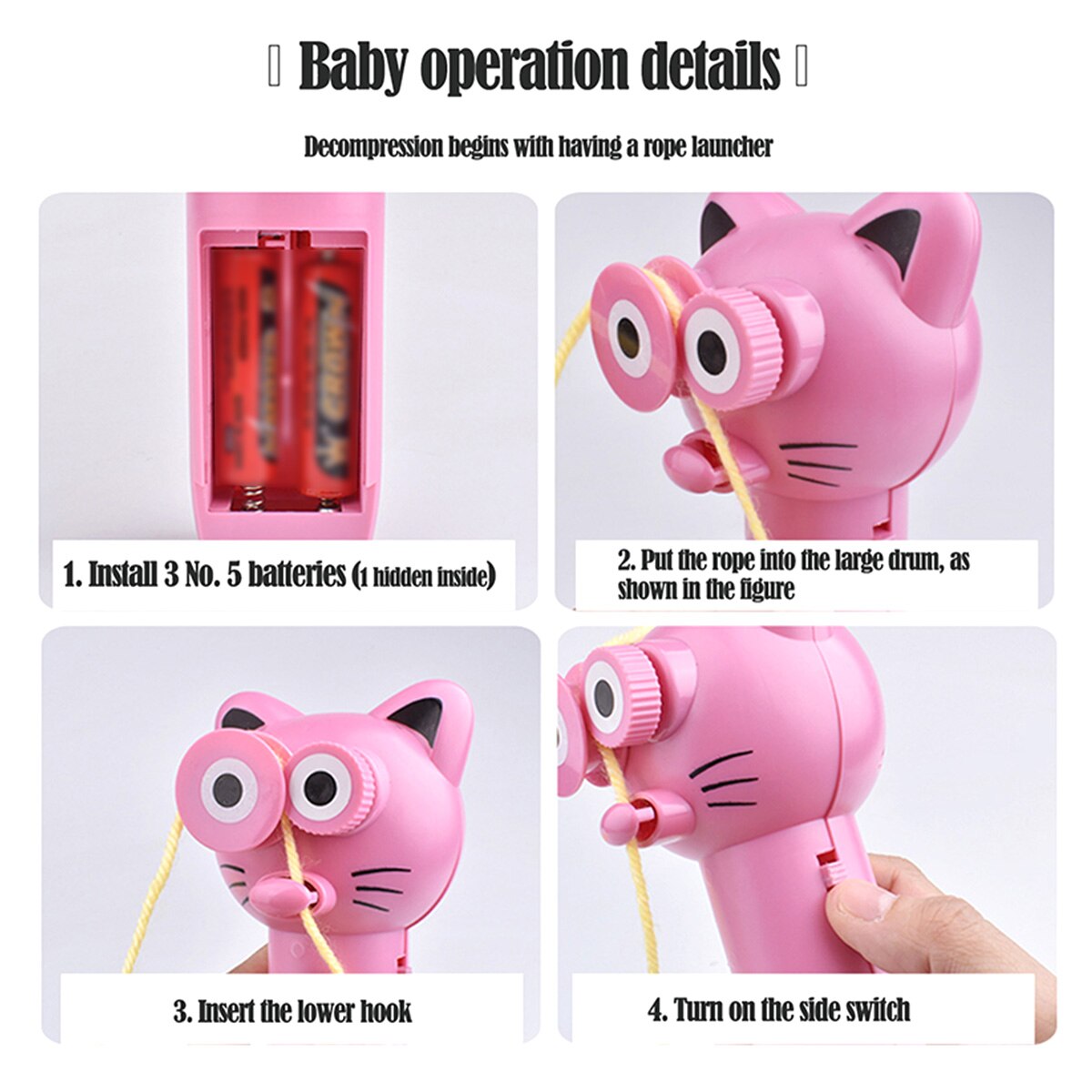 Zipstring Rope Launcher elica corda Cat String Controller festa creativa divertente giocattolo elettrico Fidget giocattoli regali di natale