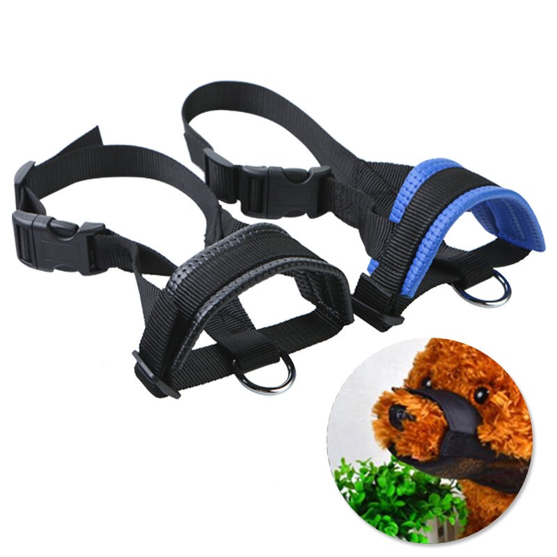 Pet Dog Padded Head Muzzle Collar Leash Leader Soft Gentle Adjustable Nylon Halter Neck Strap Stop Pulling Training Supplies