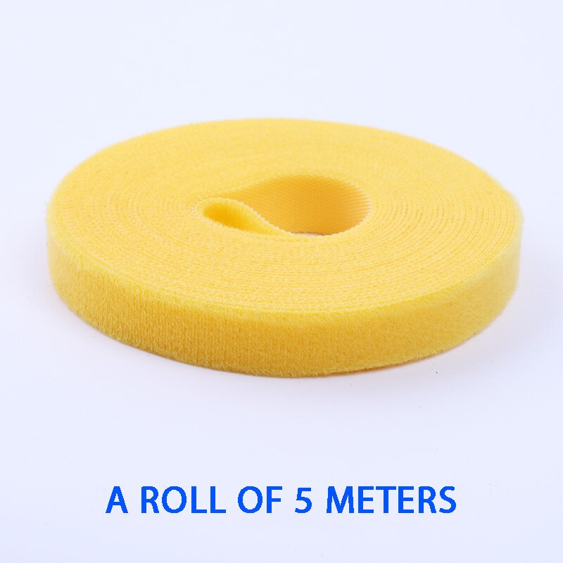 5M USB Cable Organizer Digital Cable Holder Protector Free Cut Wire Management velcro cable tie for PC Laptop Mouse Phone Cord: Yellow